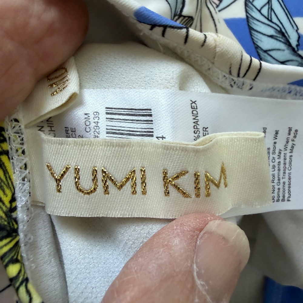 Yumi Kim Blue Floral Lace-Up One-Piece Swimsuit | size M - Picture 4 of 5